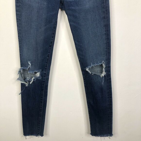 AGOLDE Sophie Skinny High Rise Distressed Ripped Blue Jeans Womens Size 25 - Picture 3 of 8